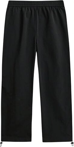 GORGLITTER Men's Drawstring Waist Cargo Pants Letter Print Wide Leg Y2k Pants Black XX-Large in Saudi Arabia