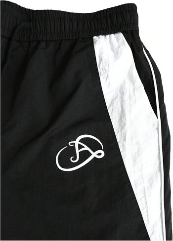 GORGLITTER Men's Drawstring Waist Cargo Pants Letter Print Wide Leg Y2k Pants Black XX-Large in Saudi Arabia