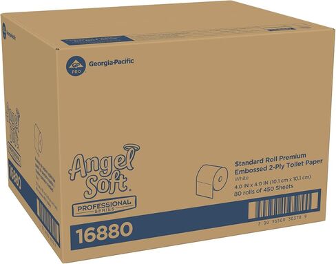 Georgia-Pacific Angel Soft Toilet Paper, 16880, Bulk Case of 80 Rolls, 450 Sheets Per Roll, Individually Wrapped, 2-Ply Soft and Strong Toilet Tissue in Saudi Arabia
