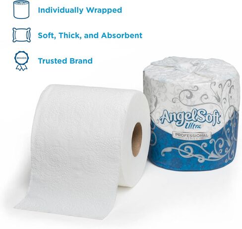 Georgia-Pacific Angel Soft Toilet Paper, 16880, Bulk Case of 80 Rolls, 450 Sheets Per Roll, Individually Wrapped, 2-Ply Soft and Strong Toilet Tissue in Saudi Arabia