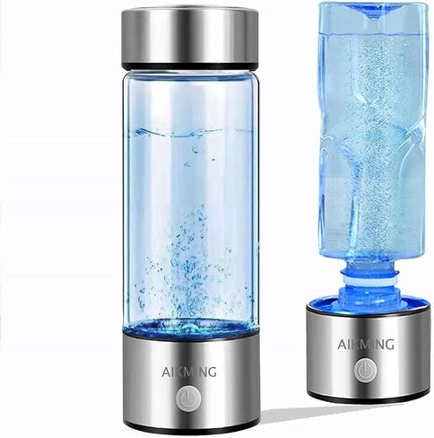 Hydrogen Water Bottle, Portable Hydrogen Water Ionizer Machine, Hydrogen Water Generator, Rechargeable Hydrogen Rich Water Glass Health Cup for Home Travel (Silvery) in Saudi Arabia