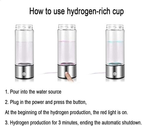 Hydrogen Water Bottle, Portable Hydrogen Water Ionizer Machine, Hydrogen Water Generator, Rechargeable Hydrogen Rich Water Glass Health Cup for Home Travel (Silvery) in Saudi Arabia