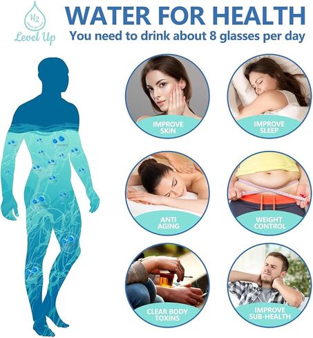 Hydrogen Water Bottle, Portable Hydrogen Water Ionizer Machine, Hydrogen Water Generator, Rechargeable Hydrogen Rich Water Glass Health Cup for Home Travel (Silvery) in Saudi Arabia