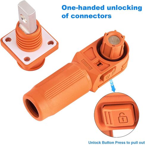 Battery Energy Storage Connector, Connectors High Current Quick Plug Terminal Flame Retardant IP67 Waterproof Elbow Power Terminal Right Angle Crimping Wiring 120A/200A (Positive Electrode) in Kuwait