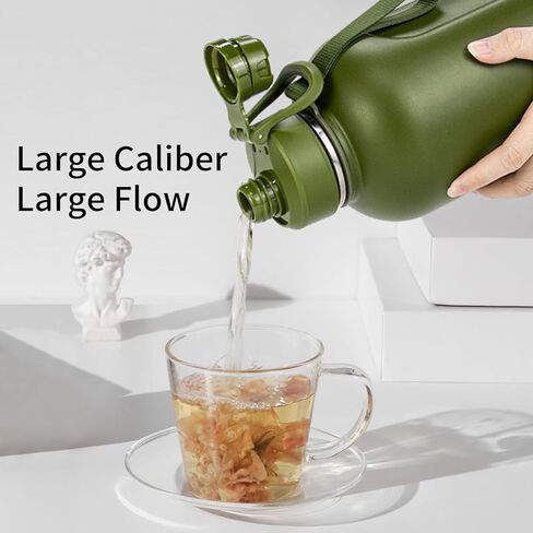 زجاجة مياه معزولة بوزن 32 أونصة من توفييل، زجاجة مياه معزولة بتفريغ الهواء بجدار مزدوج مع شفاطة، غطاء قفل مقاوم للتسرب مع فوهة من السيليكون الناعم، قابلة لإعادة الاستخدام، خالية من مادة BPA، أسود منتصف الليل in Kuwait