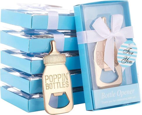Set of 24 Bottle Opener Baby Shower Favor For Guest,Cute Poppin Bottle Shaped Bottle Opener Favors for Baby Shower Souvenir Supplies and Decorations For Boy or Girl (Real Blue, 24) in Saudi Arabia
