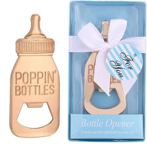 Set of 24 Bottle Opener Baby Shower Favor For Guest,Cute Poppin Bottle Shaped Bottle Opener Favors for Baby Shower Souvenir Supplies and Decorations For Boy or Girl (Real Blue, 24) in Saudi Arabia