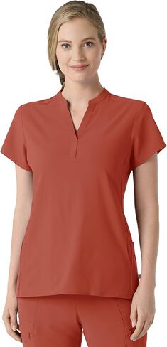 Wink Women's Mandarin Collar Scrub Top in Saudi Arabia