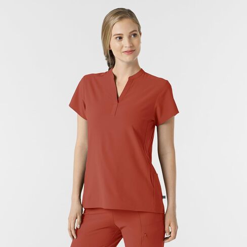 Wink Women's Mandarin Collar Scrub Top in Saudi Arabia