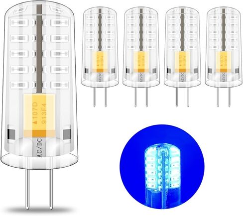 لمبة LED G4 خضراء 12 فولت تيار متردد/تيار مستمر 2 وات 20 وات مكافئة لمبة هالوجين، مصابيح إضاءة كشاف بقاعدة G4 ثنائية الدبوس لإضاءة RGB للمناظر الطبيعية وعطلات عيد الميلاد وإضاءة الهالوين، 5 عبوات in Kuwait