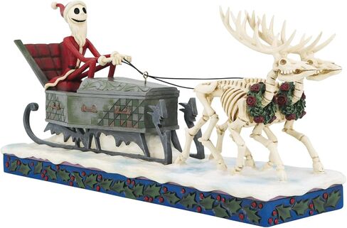 Enesco Disney Traditions Collection by Jim Shore The Nightmare Before Christmas Santa Jack in Sleigh and Skull Reindeer Figurine- Hand Painted Crafted Collectible Disney Figurines Home Decor, 6.5 Inch in Saudi Arabia