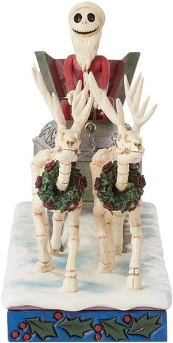 Enesco Disney Traditions Collection by Jim Shore The Nightmare Before Christmas Santa Jack in Sleigh and Skull Reindeer Figurine- Hand Painted Crafted Collectible Disney Figurines Home Decor, 6.5 Inch in Saudi Arabia