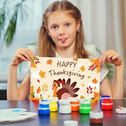 مفارش تلوين عيد الشكر 12 قطعة، زينة طاولة عيد الشكر الخاصة بك للأطفال، 27.94 سم × 40.64 سم، مفرش طاولة عيد الشكر للاستعمال مرة واحدة لديكور حفلات الأطفال في الخريف والخريف in Kuwait
