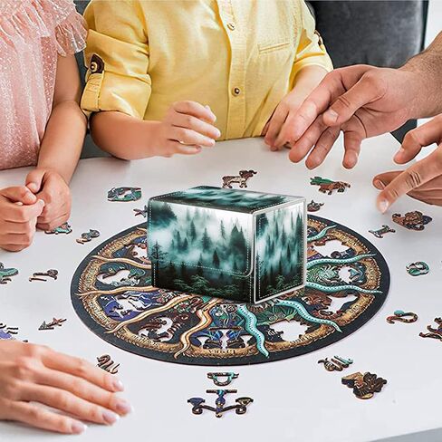 صندوق بطاقات لبطاقات MTG، أكثر من 100 بطاقة ذات أكمام واحدة، حافظة بطاقات تجارية، مغناطيس قوي، صندوق تجميع سحري، صندوق تخزين بطاقات التداول من جلد البولي يوريثان لـ TCG، CCG، بطاقات MTG، عويل الذئب/القمر in Saudi Arabia