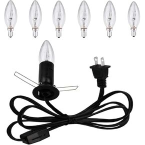Himalayan Salt Lamp Cord - 25W Dimmable Halogen Replacement Bulbs, E12 Base, Perfect for Himalayan Salt Lamps, Night Lights, Wax Warmers - with 6 Free Bulbs for Salt Lamp