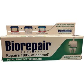 1pc non flouride biorepair total protection toothpaste 75ml repairs damaged tooth enamel and prevents plaque and tartar from forming - helping to prevent decay before it can start. by Biorepair