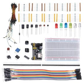 PATIKIL Breadboard Set, Solderless Breadboard Large Breadboard 400 Tie Points Prototype PCB Bread Board Electronics Kit Plates with Jumper Wires Power Supply
