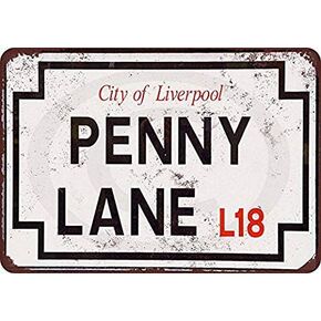 SmartCows Penny Lane Street Sign Vintage Look Reproduction Metal Sign 8 x 12