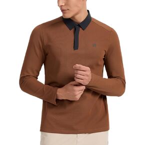 Mens Long Sleeve Polo Shirts Performance Athletic Golf Polos for Men
