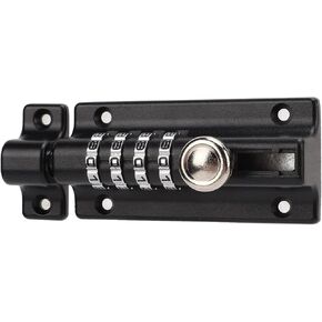 Combination Bolt Slide Lock, 4 Digit Pin Dial Slide Combi Bolt Keyless Gate Lock, Waterproof Anti Theft for Sheds Gates Cupboards Fences, School, Gym, Sports Locker, Toolbox
