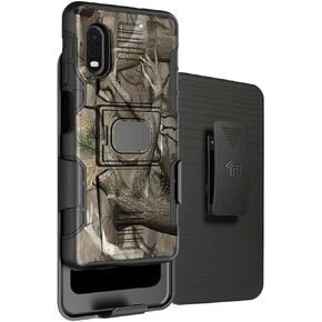 Case and Clip for Galaxy XCover Pro, Nakedcellphone [Black] Rugged Ring Grip Cover with Stand [Built-in Mounting Plate] and [Belt Hip Holster] for Samsung Galaxy XCover Pro Phone (SM-G715) in Kuwait