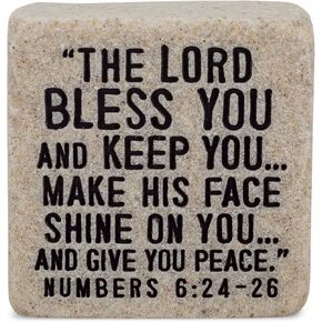 Lighthouse Christian Products The Lord Make His Face Shine Classic White 2 x 2 Cast Stone Decorative Sign