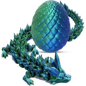 Dragon Eggs with Dragon Inside, 3D Print Dragon, Easter Basket Stuffers, Articulated Dragon with Egg, Crystal Dragon Figurine, Dragon Egg Fidget Toy, Executive Desk Toys (Purple)