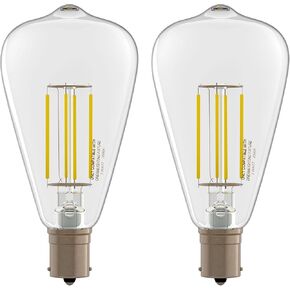 Dream lighting LED Edison Bulb 3W, 150 Lumens, Neutral White 3500K, LED Vintage Replace Globe Dinette Light Fixtures, Pack of 2