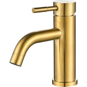 Single Hole Bathroom Sink Faucet Matte Black, Modern Single Handle Bathroom Faucet Commercial Stainless Steel Basin Faucet with Drain
