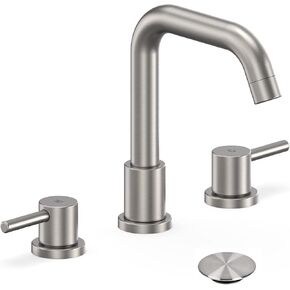 Bathroom Sink Faucet, Faucet for Bathroom Sink, Widespread Bathroom Faucet 3 Hole with Stainless Steel Pop Up Drain and cUPC Lead-Free Hose,Brushed Nickel Bathroom Faucets