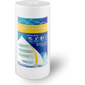 Big Sediment Replacement Water Filters 1 Micron 4.5"x 20" Cartridges by Ronaqua WELL-MATCHED with 155358-43, 2PP20BB1M, AP810-2, FPMB-BB5-20, FP25B, P5-20BB, SDC-45-2005 (10 Pack, 20")