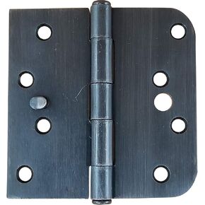 Security Door Hinges - Oil Rubbed Bronze - 4 Inch with 5/8 Radius - Security Tab - 2 Pack