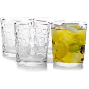 Gibson Home Great Foundations 4 piece 13 oz Embossed Glass Set