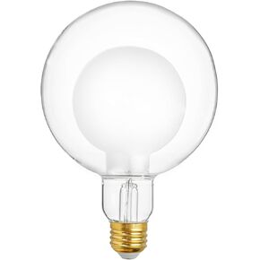 FLSNT G125 Decorative Dimmable Globe LED Edison Bulbs, 2700K Soft White, 7W(40W Equivalent), 400LM, E26 Medium Base, CRI90, Frosted Glass Finishing