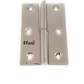 Ssiskcon 2 Lift Off Hinges Stainless Steel Removable Loose Take Apart Door Hinges 3in (75mm) Mirror Polished 32 Left Side(Set of 2 Hinge with 12 Screws- Pack of 1