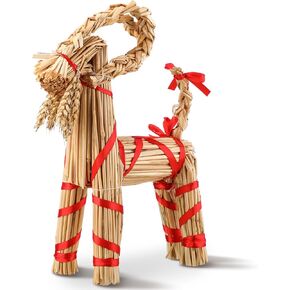 Christmas Straw Goat Scandinavian Christmas Straw Ornaments Goat Yule Goat Straw Ornament Swedish for Xmas Home Outdoor Birthday Party Interior Decoration Holiday (11.8 Inch)