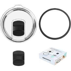 30 oz Tumbler Lid for YETI, 2 Pack Magnetic Top Replacement Lids Compatible for 30 oz Tumbler, 14 oz Mug and 35 oz Straw Mug (With 2 Magnetic Slider Replacement & 2 Replacement Rubber Lid Seals)