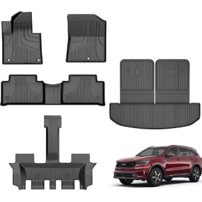 Original Rio Floor Mats for 2018-2024 Kia Rio Sedan & Hatchback Models | Custom Fit TPE Floor Mats for Kia Rio 1st and 2nd Row | Heavy Duty Non Slip All Weather Guard Black Car Mats