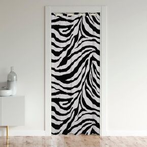 ستارة باب مخططة من Castle Fairy Zebra للشباب البالغين، ستارة تعتيم مطبوعة على شكل جلد حيوان أبيض وأسود مقاس 34 بوصة عرض × 80 بوصة طول، باب خزانة ملابس حيوانات الحياة البرية الأفريقية in Kuwait