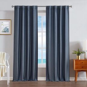 Nautica Home – Virginia Ultimate Blackout Classics Curtains and Drapes | Thermal Privacy Drapes Bedroom or Living Room Curtains | Set of 2 Chevron Pattern Panels |38" x 84"| Charcoal