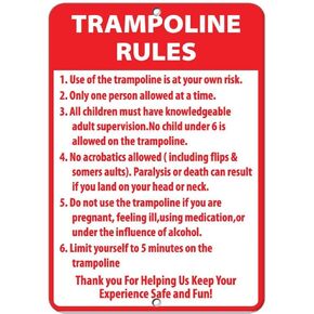 Trampoline Rules Activity Sign Park Signs Park Rules Signs Aluminum Metal Sign