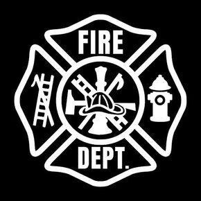 Fire Department Logo NOK Decal Vinyl Sticker |Cars Trucks Vans Walls Laptop|White|5.2 x 5.2 in|NOK1330