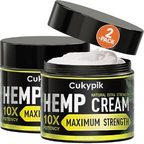 2 Pack Hemp Cream Maximum Strength - Hemp Oil & Arnica Cream, for Shoulder Hip Neck Knee & Back，All Natural Cream - Instant Menthol Cream 2oz