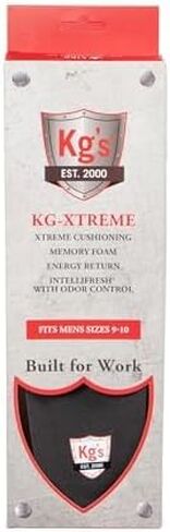Kg’s KG-Xtreme Cushioned Insoles – Memory Foam Insoles with Arch Support for All Day Comfort, Work Boot Insoles for Men with Intellifresh® Odor Control (Size 10-11) in Saudi Arabia