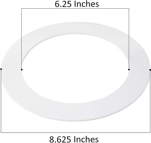 5 Pack Gloss White Goof Trim Ring for 8" Inch Recessed Can Lighting Down Light, Outer Diameter 8.6 Inches, Inner Diameter 6.2 Inches in Saudi Arabia