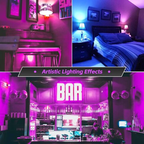 سانسي 2 حزمة لمبة الضوء الأسود، 7W A15 أضواء سوداء بقيادة لمبة لتوهج حزب هالوين الزينة، E26 قاعدة ضوء أسود لمبات الضوء في الأماكن المغلقة الأشعة فوق البنفسجية ضوء لمبة لطلاء الجسم الفلورسنت ملصق توهج الطرف in Kuwait