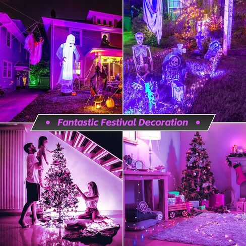 سانسي 2 حزمة لمبة الضوء الأسود، 7W A15 أضواء سوداء بقيادة لمبة لتوهج حزب هالوين الزينة، E26 قاعدة ضوء أسود لمبات الضوء في الأماكن المغلقة الأشعة فوق البنفسجية ضوء لمبة لطلاء الجسم الفلورسنت ملصق توهج الطرف in Kuwait