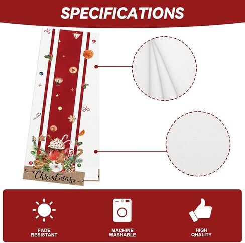 Jiudungs ​​الكتان الأحمر الزنجبيل عيد الميلاد الجدول عداء 72 بوصة طويلة الزنجبيل عيد الميلاد ديكور مزرعة عيد الميلاد عيد الميلاد عطلة الشتاء المنزل طاولة المطبخ ديكورات in Kuwait