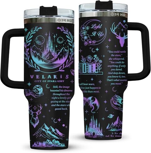 34HD Gifts for Book Lovers, Literature Tumbler 40 oz with Lid Stainless Steel, Fantasy Book Tumbler, Fantasy Gifts, Bookworm Gifts for Women, Bookish Items in Kuwait