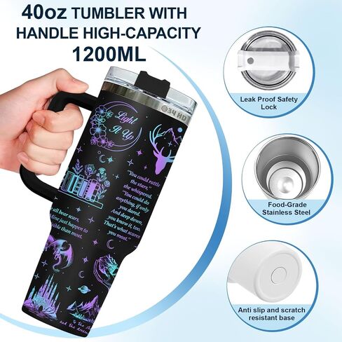 34HD Gifts for Book Lovers, Literature Tumbler 40 oz with Lid Stainless Steel, Fantasy Book Tumbler, Fantasy Gifts, Bookworm Gifts for Women, Bookish Items in Kuwait